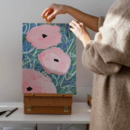 Pink Flowers Painting Canvas Print
