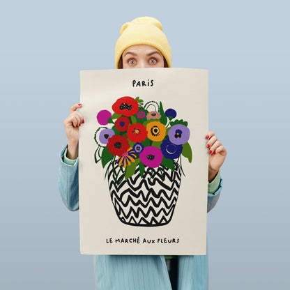 Flower Market Paris Floral Poster