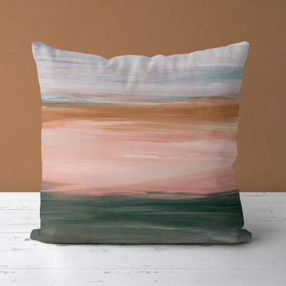 Farmland Sunrise Handdrawn Throw Pillow