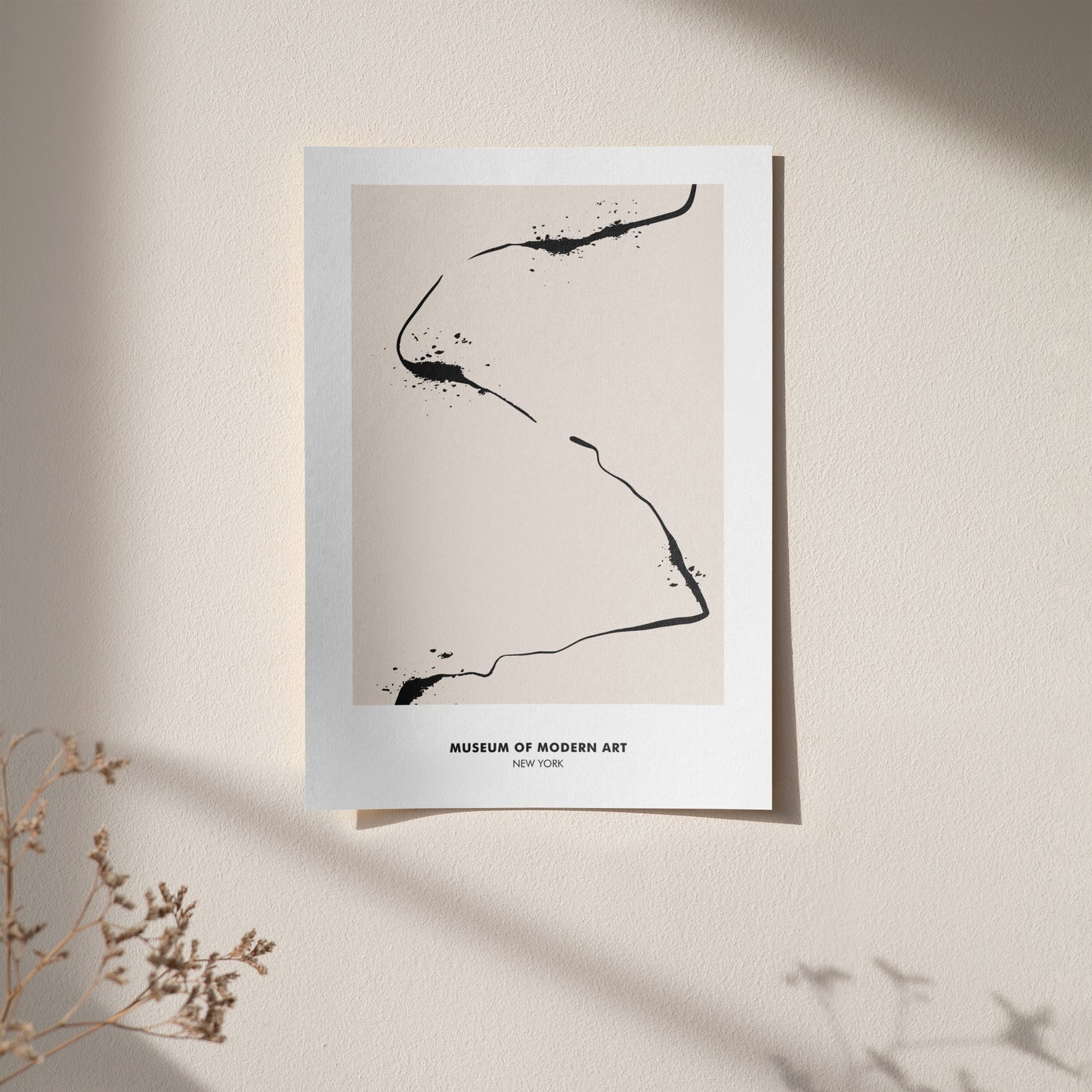 Black Ink Line Minimalism Poster