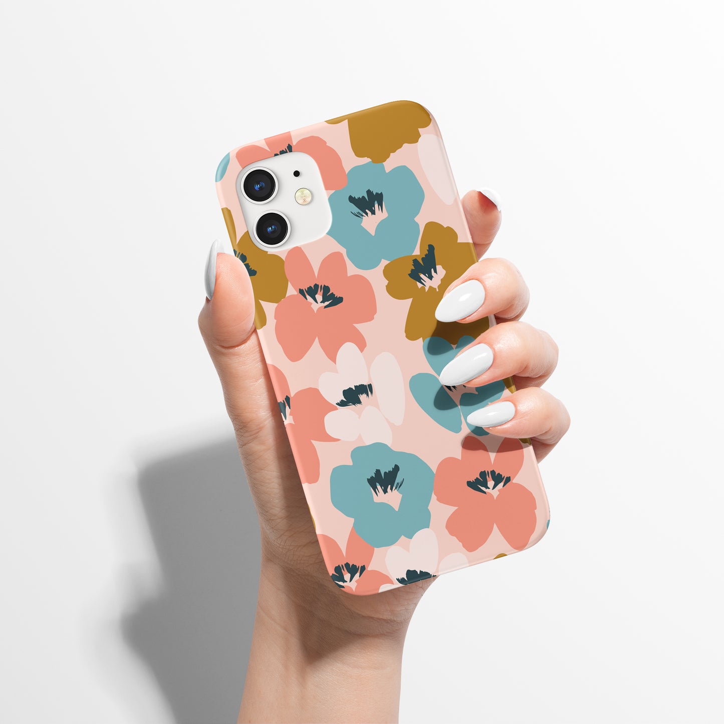 Pink 60s Flowers Pattern iPhone Case