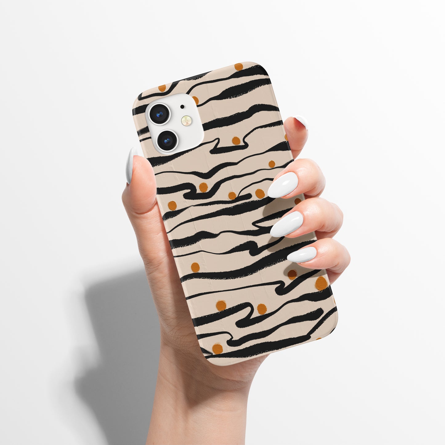 Black Beige Abstract Pattern iPhone Case