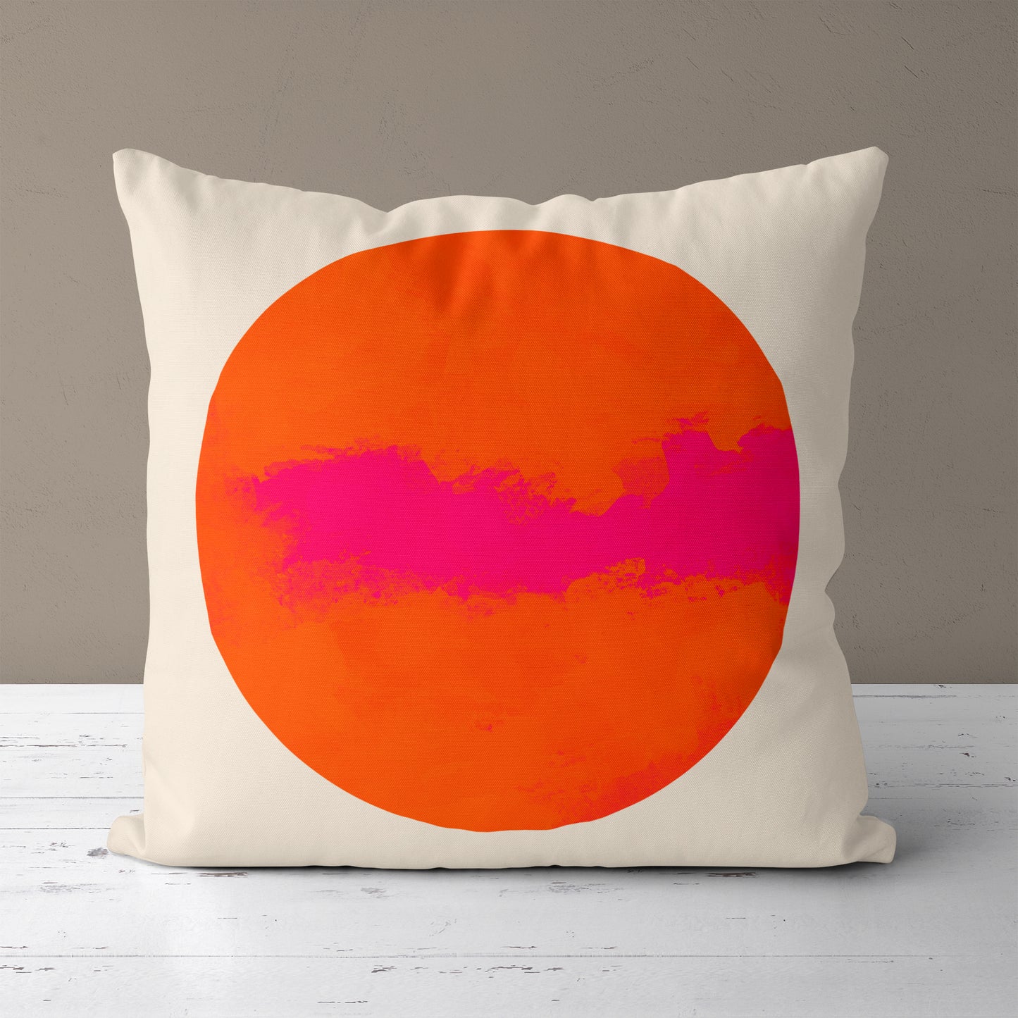 Orange Colorful Sun Throw Pillow