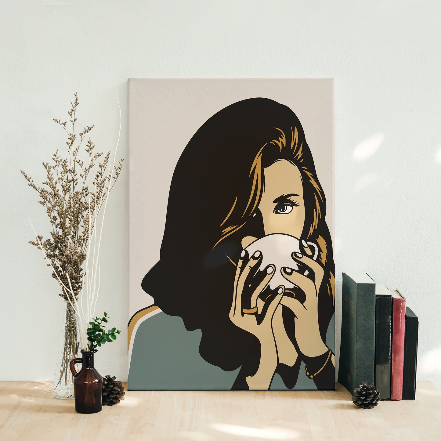 Coffee Time Woman Canvas Print