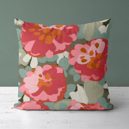 Painting Flowers Throw Pillow