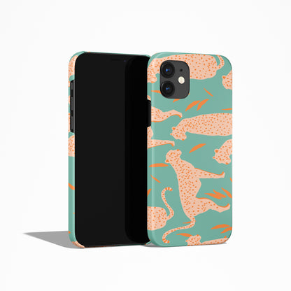 Mint Pink Cheetah Leopard Pattern iPhone Case