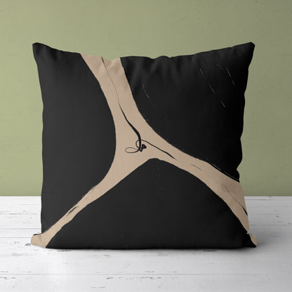 Black Blocks Modern Art Throw Pillow