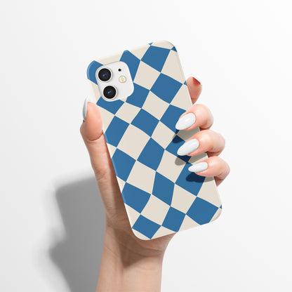 Retro Geometric Blue iPhone Case