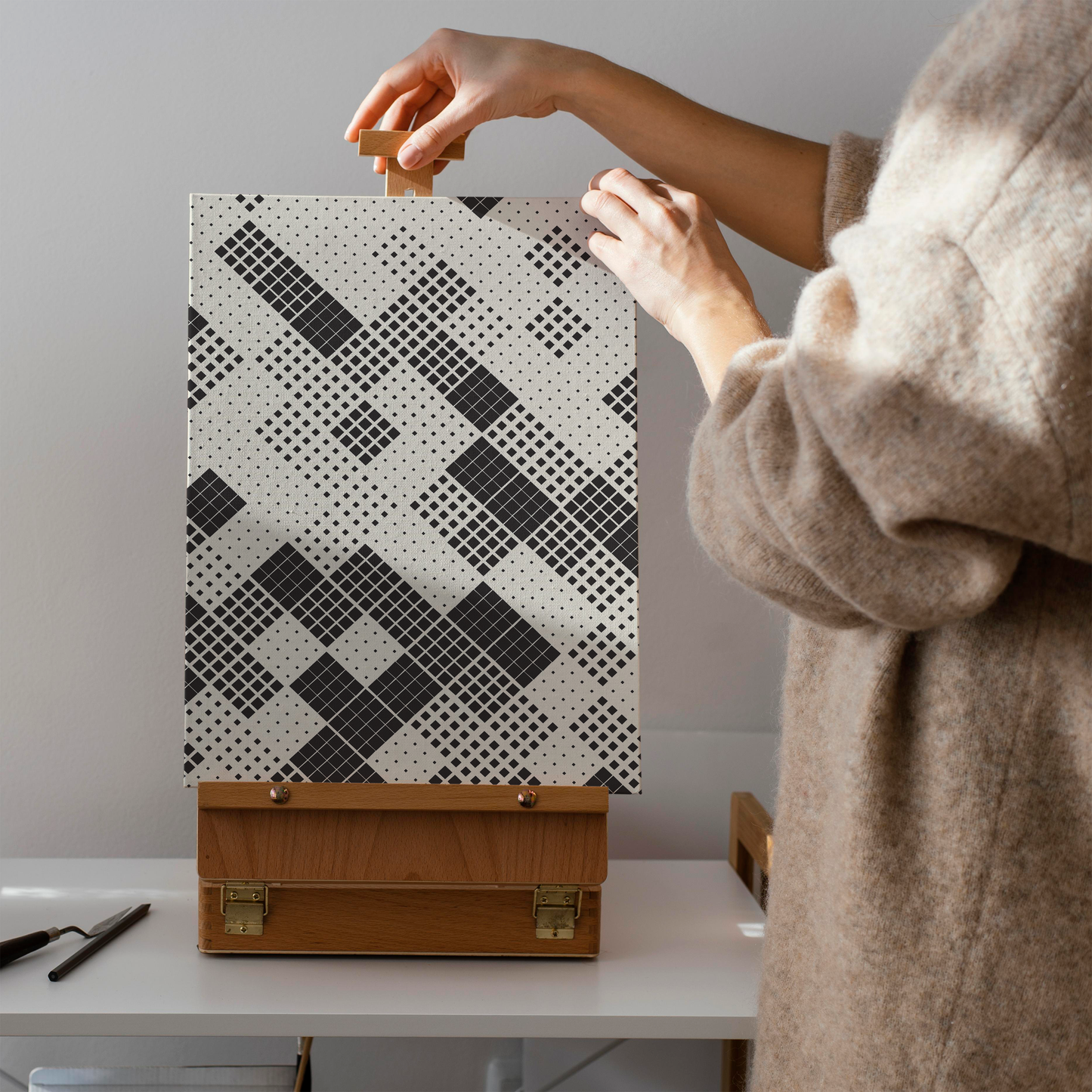 Modern Geometric Bauhaus Canvas Print