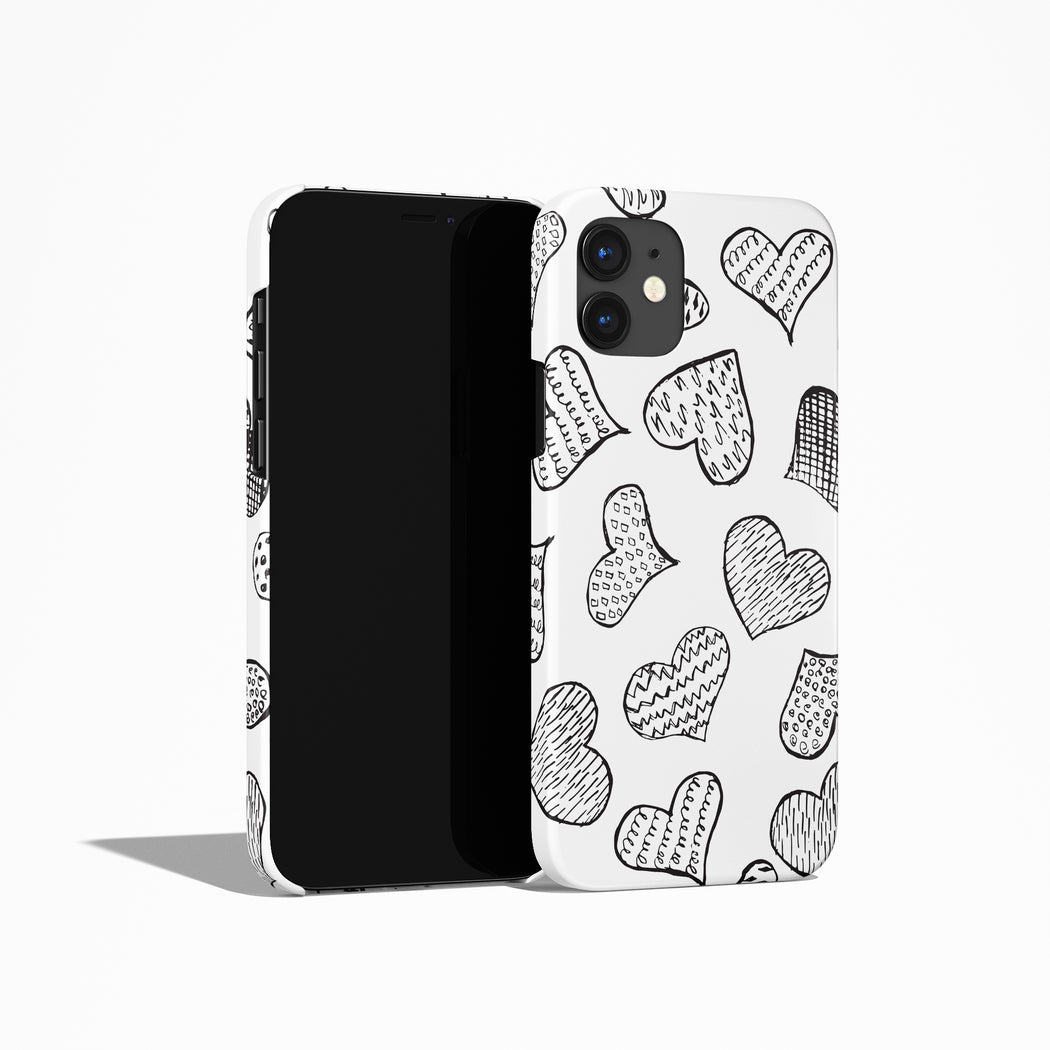 Cute Black Hearts iPhone Case