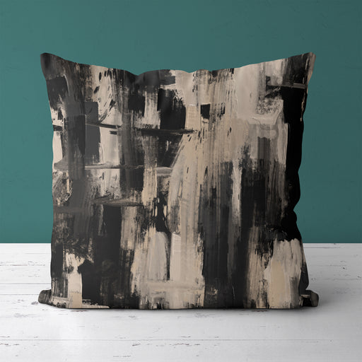 Painted Beige Abstract Art Throw Pillow