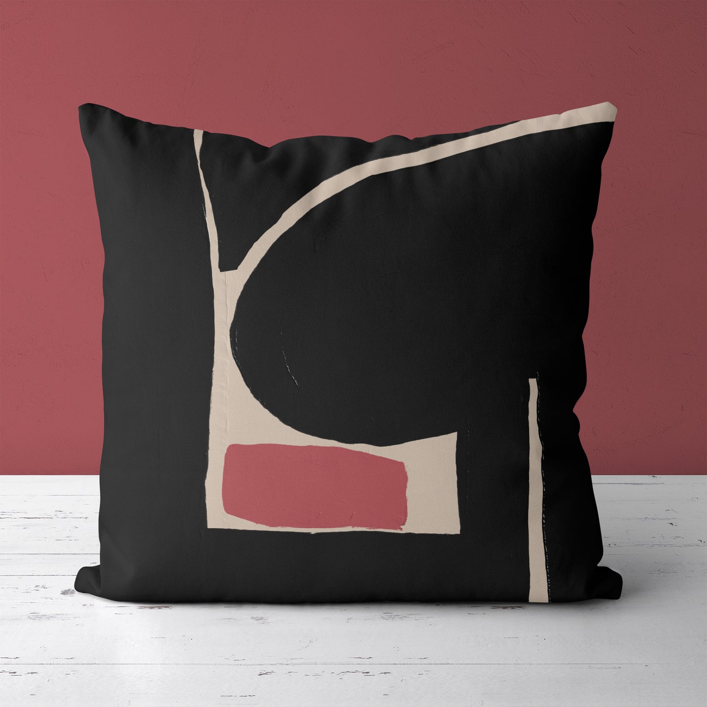 Modern Black Shapes Design Throw Pillow