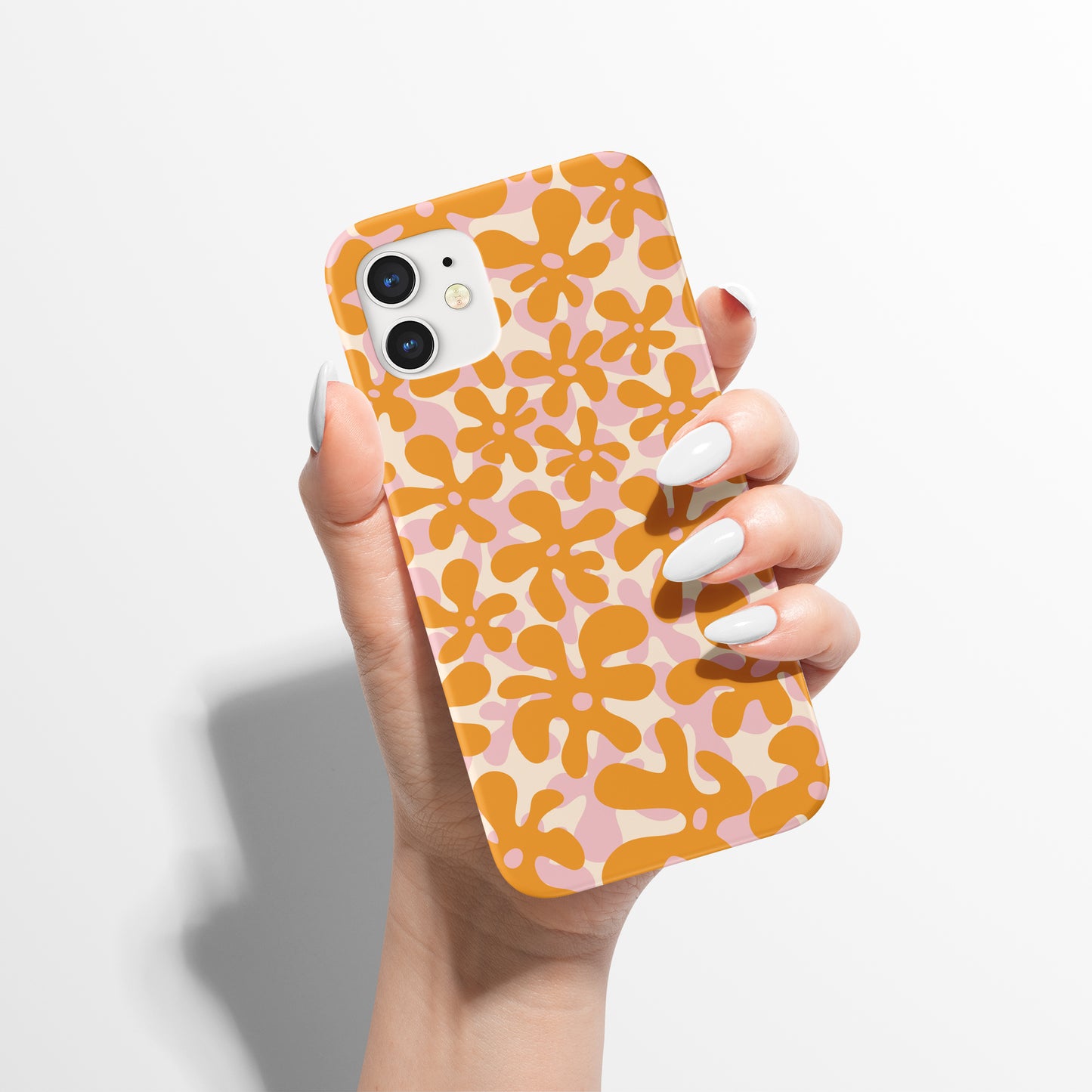 Pink and Yellow Floral Pattern iPhone Case