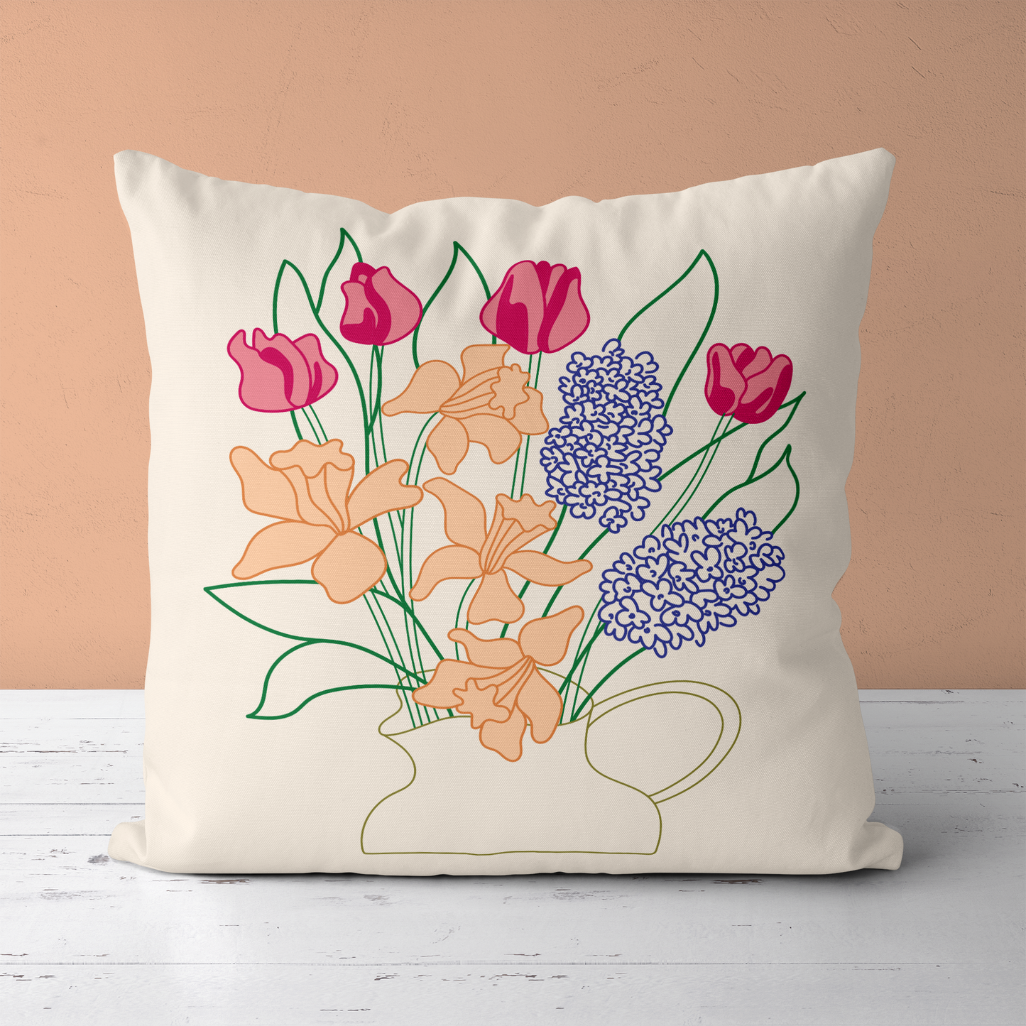 Vintage Floral Gift For Mom Throw Pillow