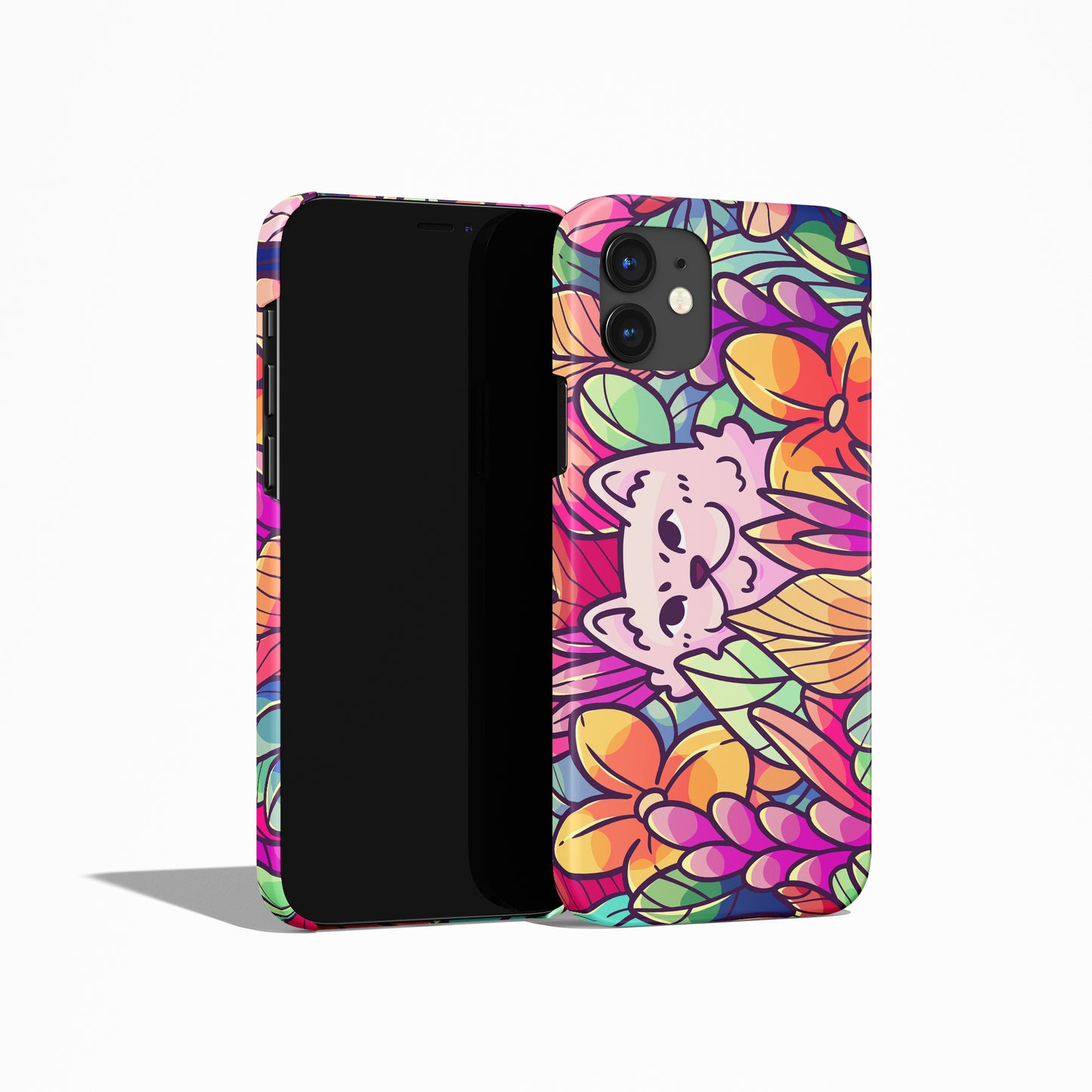 Psychodelic Groovy Rainbow Cat iPhone Case