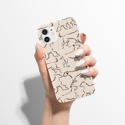 Dogs Line Art Minimalist Dog iPhone Case