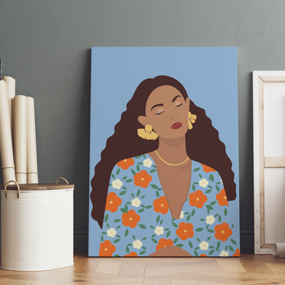 Plant Lady Blue Canvas Print