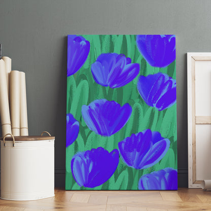 Painted Irises Botanical Art Canvas Print