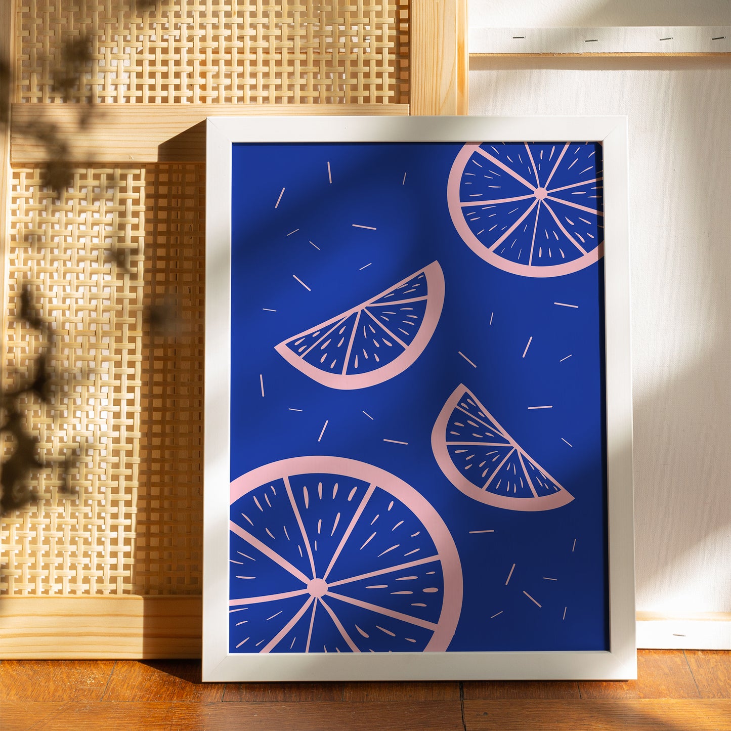 Blue Contemporary Lemon Poster