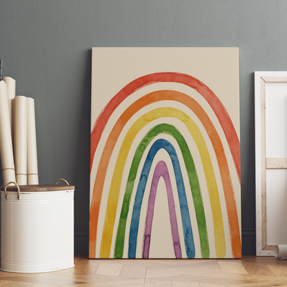 Painted Vintage Rainbow Canvas Print