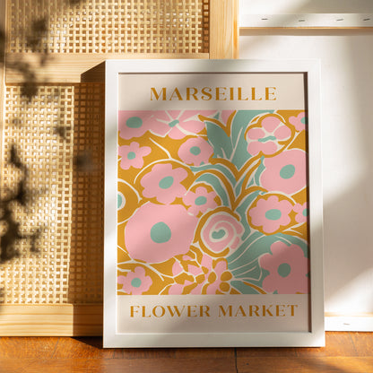 Marseille Flower Market Poster