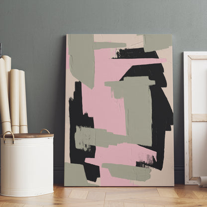 Pink Paintbrushes Abstract Canvas Print