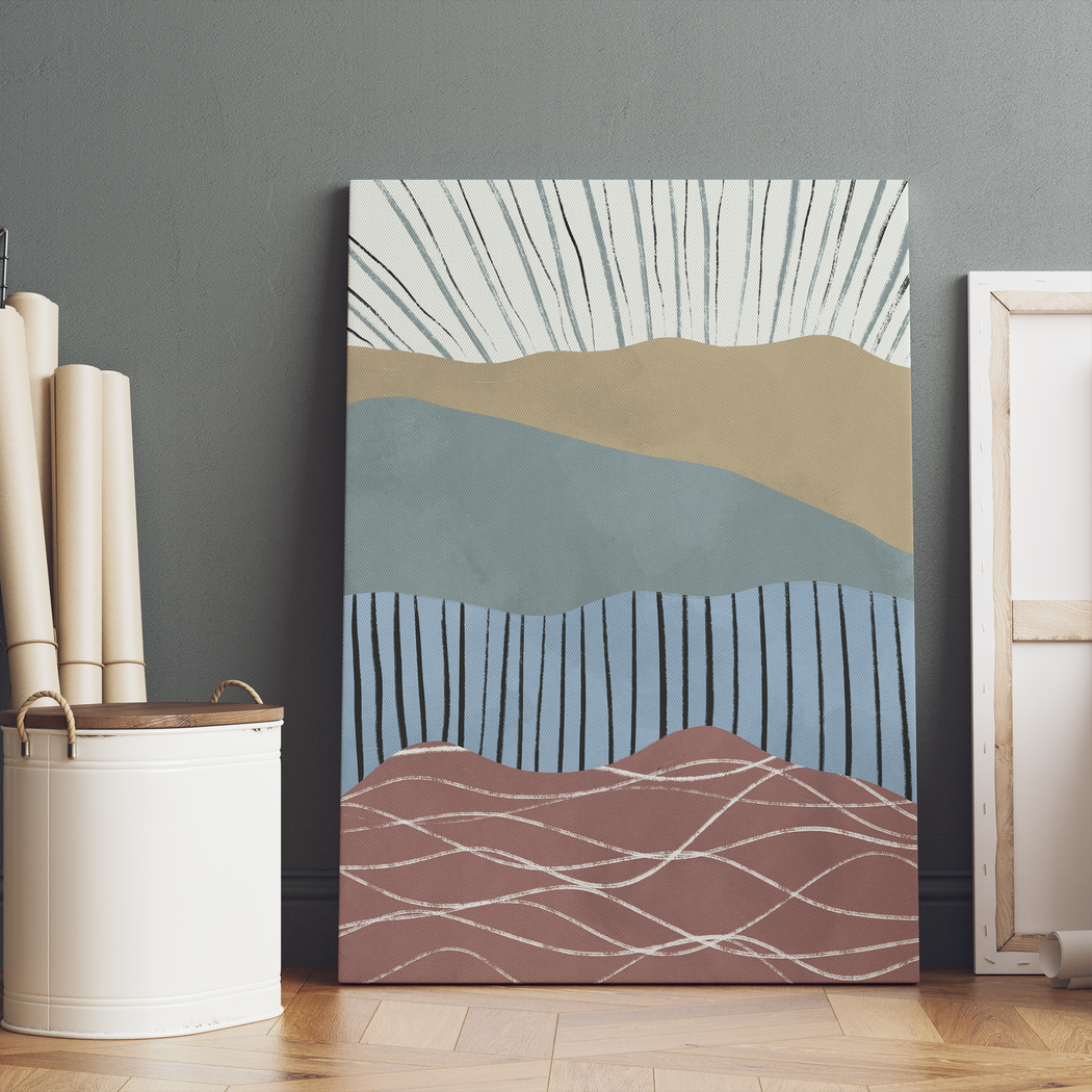 Rustic Abstract Landscape Canvas Print