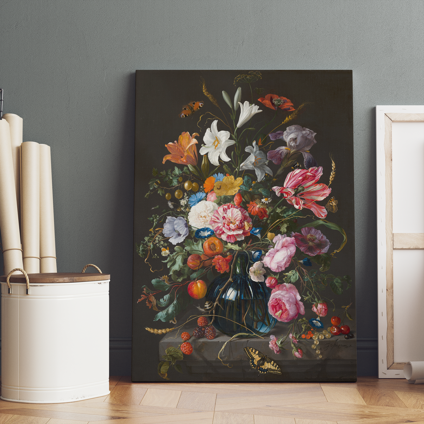 Vintage Eclectic Bouquet of Flowers Canvas Print