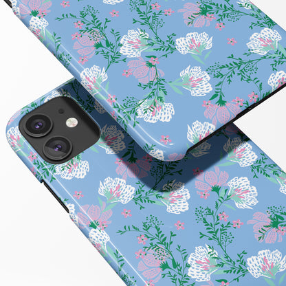 Blue Vintage Floral Pattern iPhone Case