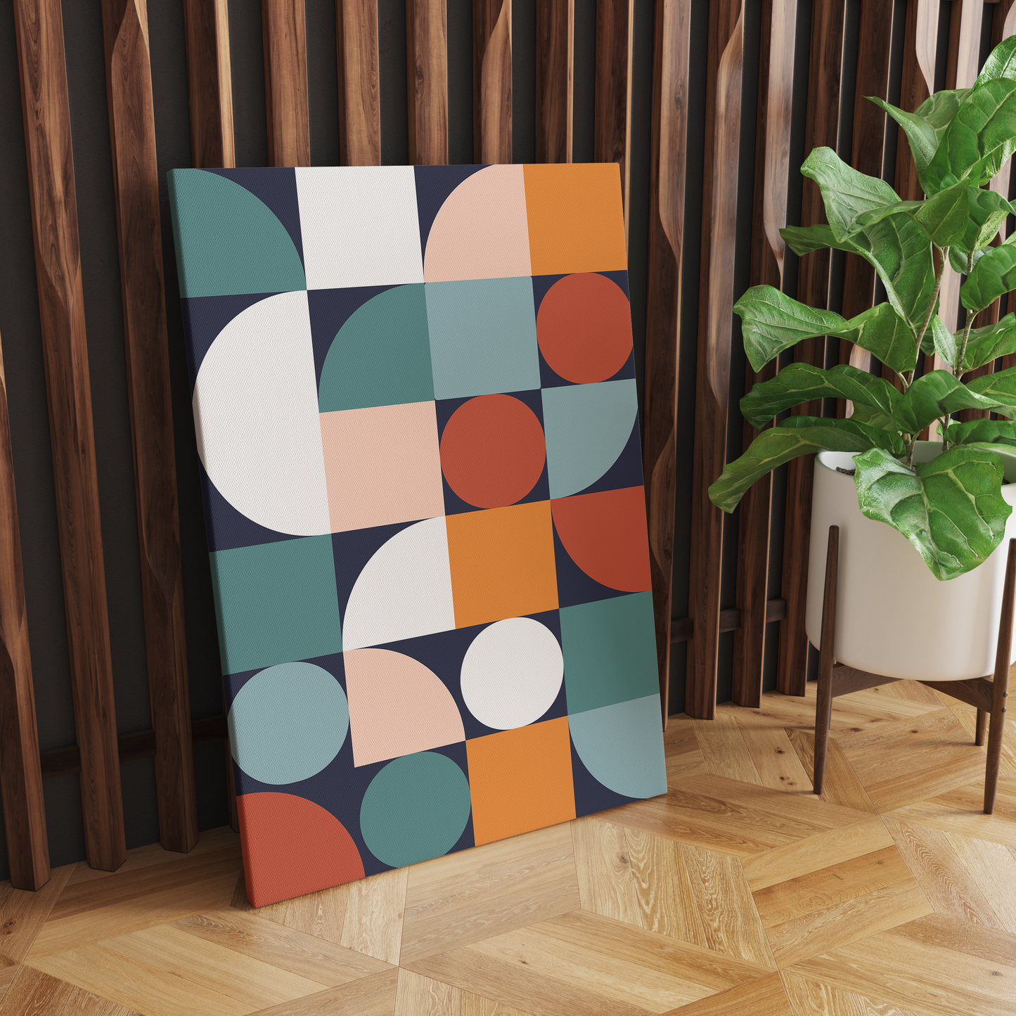 Colorful Geometric Bauhaus Wall Art Canvas Print