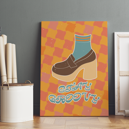 Stay Groovy Fashion Hippie 70s 60s Canvas Print