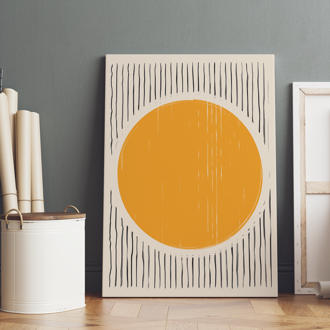 Big Yellow Sun Modern Canvas Print