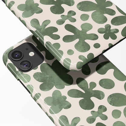 Green Floral Pattern iPhone Case