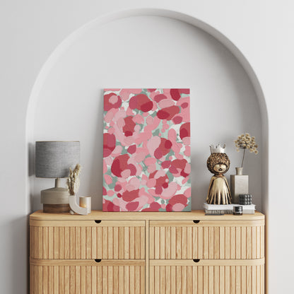 Hand Painted Pink Abstract Botanical Canvas Print