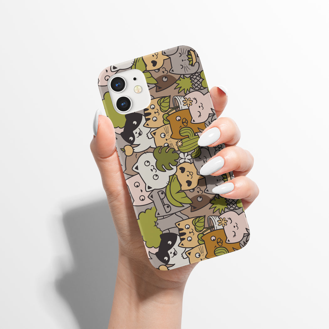Funny Cats in the Garden iPhone Case