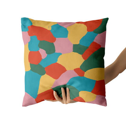 Colorful Mid Century California Pattern Throw Pillow