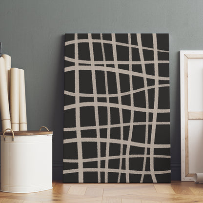 Black Checkered Abstract Canvas Print