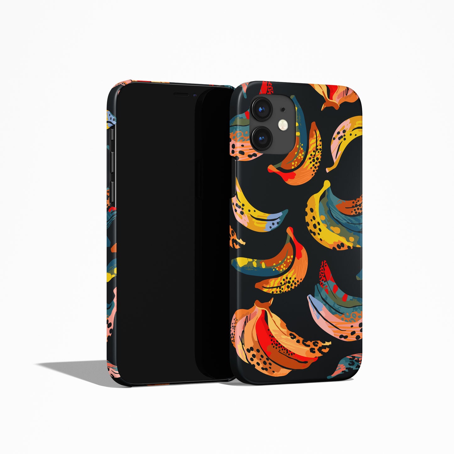 Colorful Bananas with Black Background iPhone Case