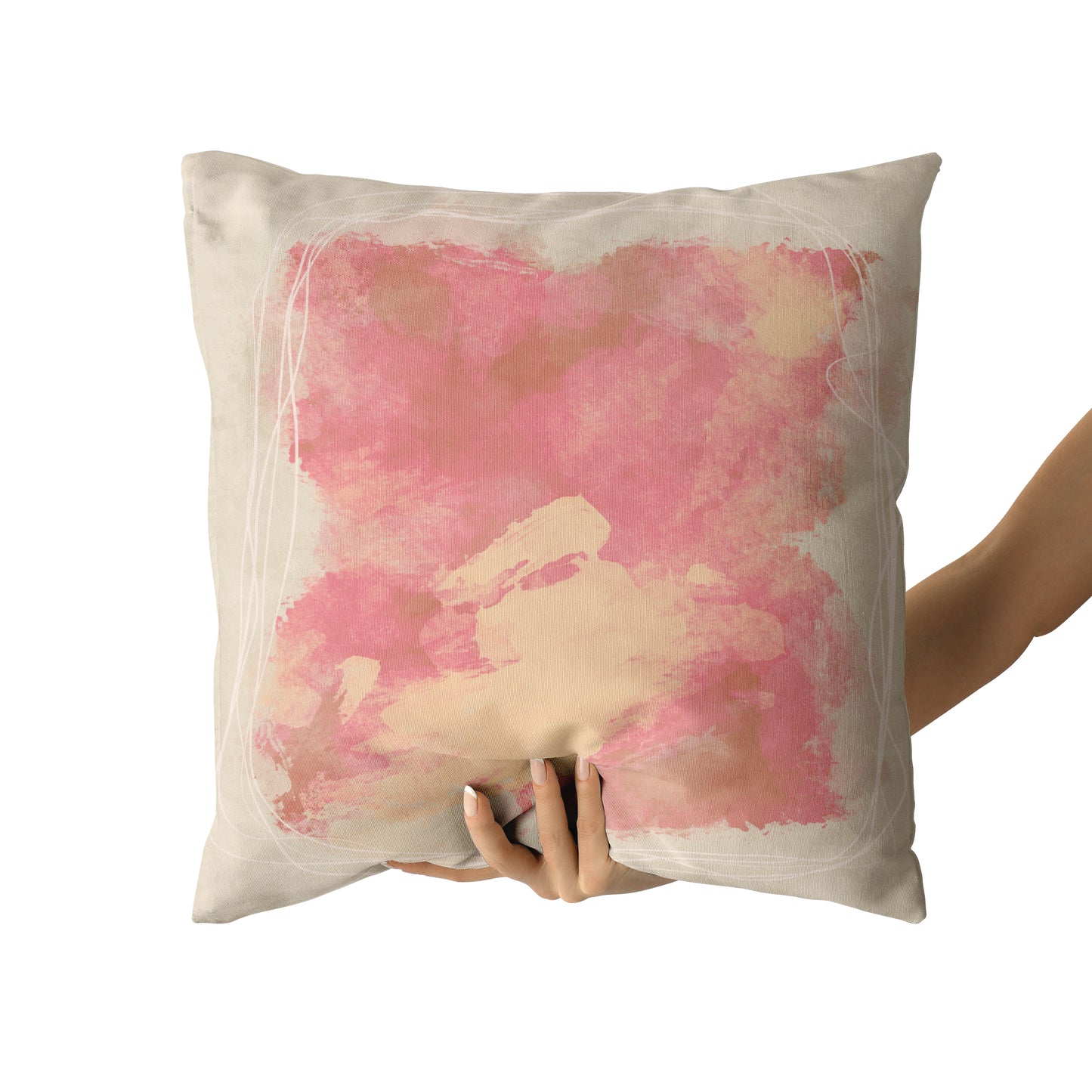 Pastel Pink Painting Throw Pillow