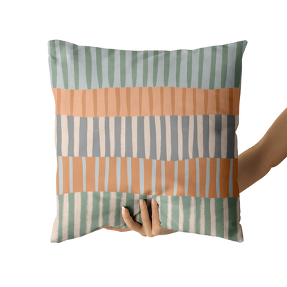 Vintage Striped Minimalist Throw Pillow