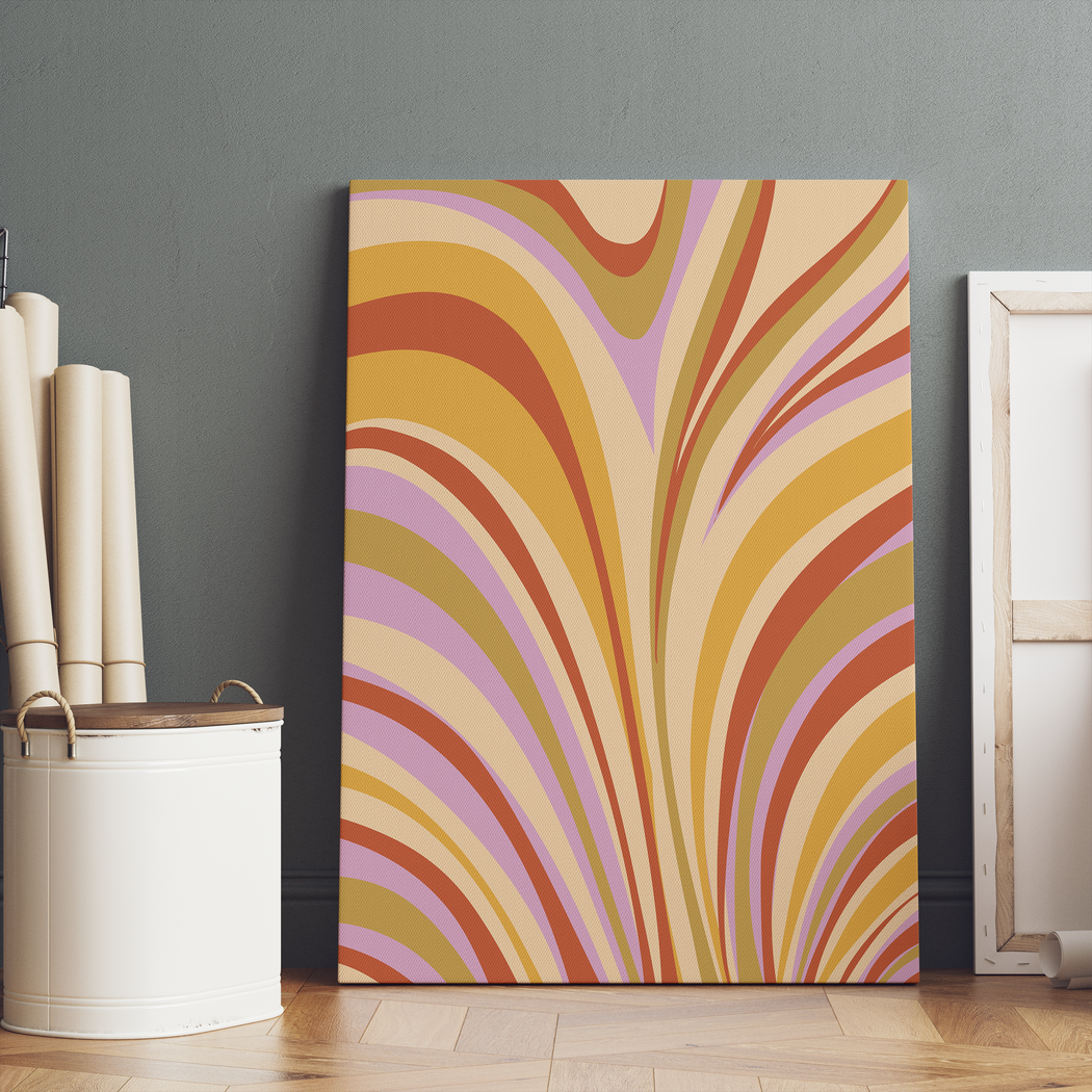 Retro Abstract 70s Colorful Canvas Print