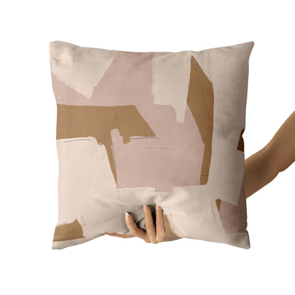 Beige Classic Modern Art Throw Pillow