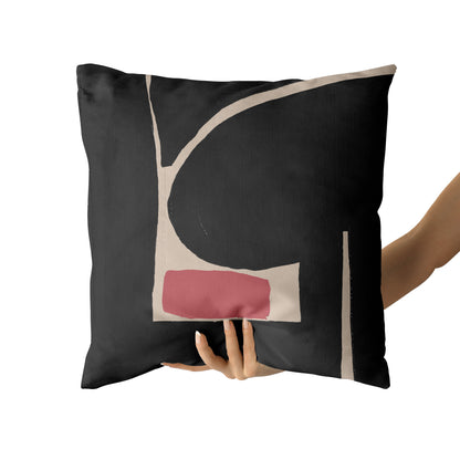 Modern Black Shapes Design Throw Pillow