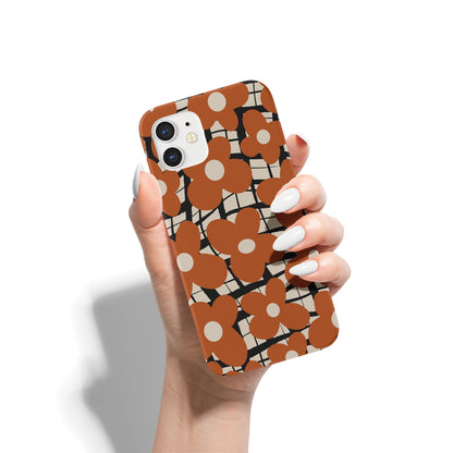 Burnt Orange Flowers iPhone Case