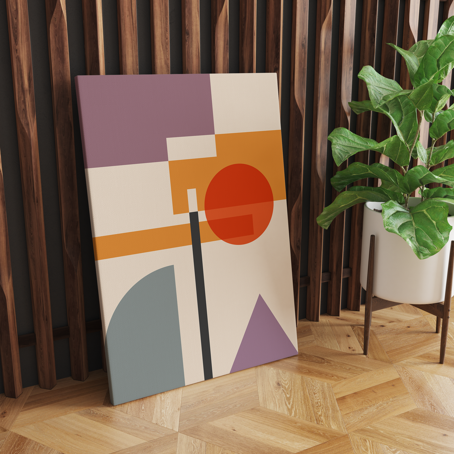 Modern Bauhaus Geometric Canvas Print