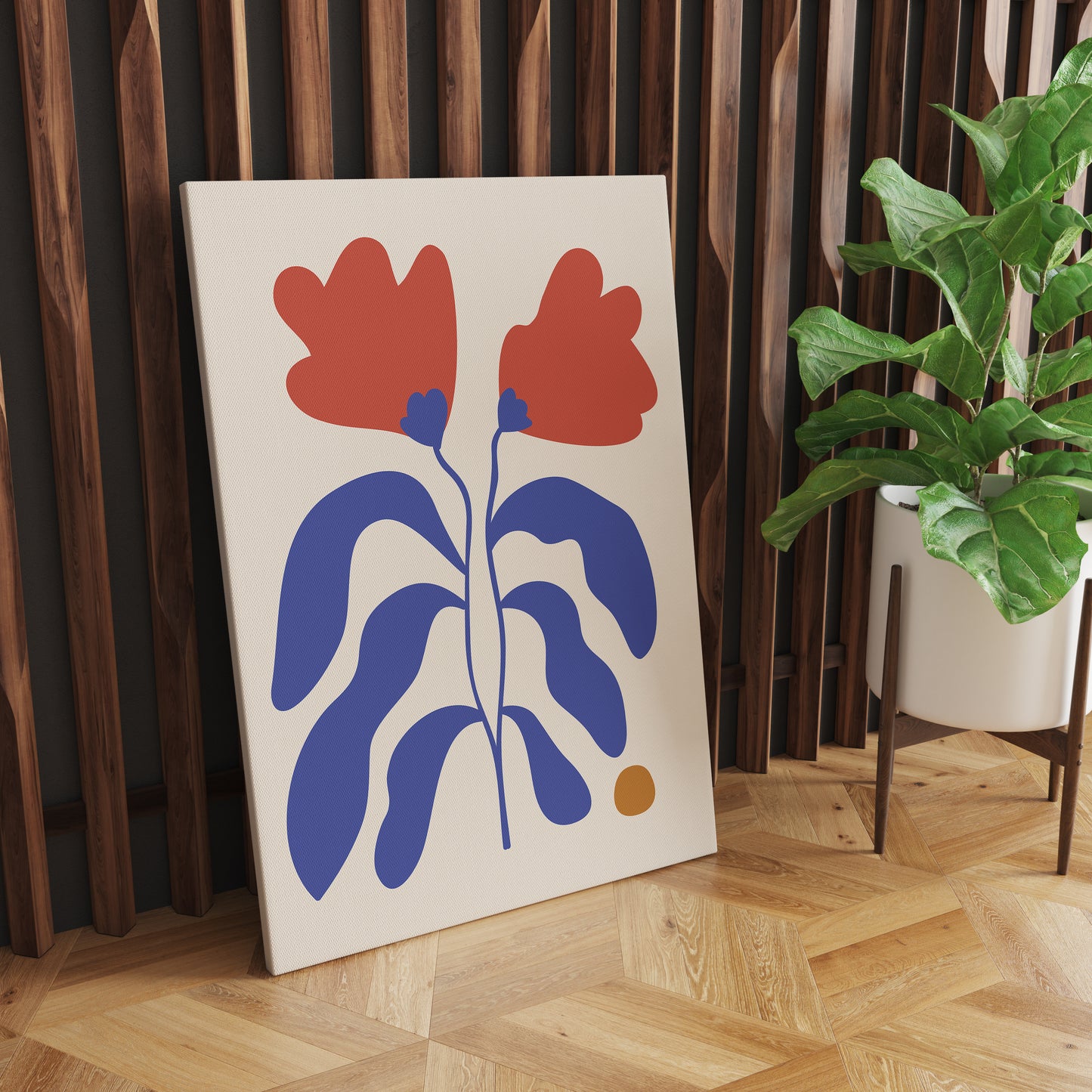 Minimalist Abstract Flowers Print on Canvas