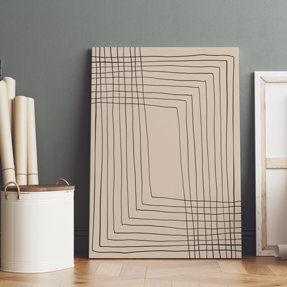Minimalist Nordic Design Line Art Canvas Print
