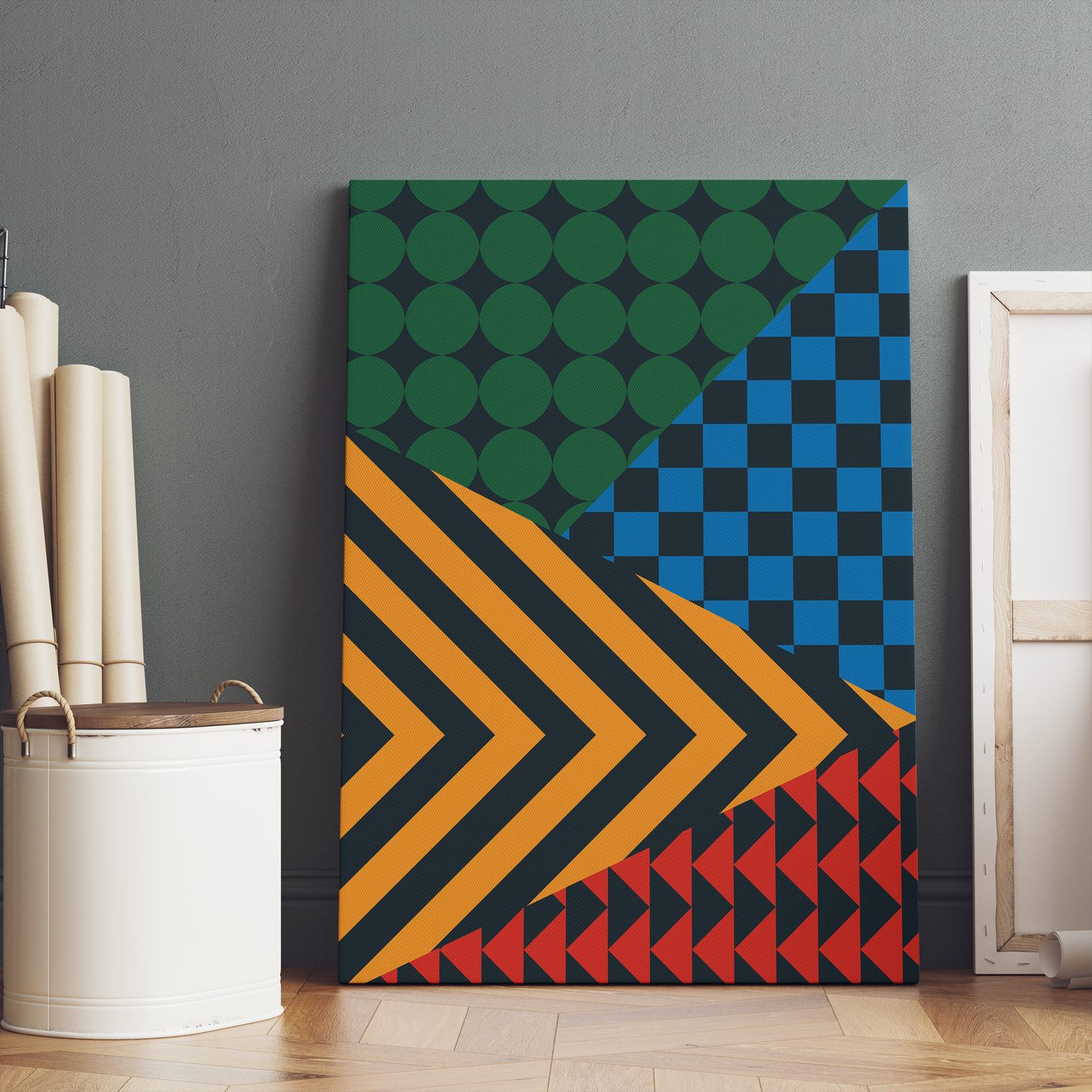 Colorful Retro Bauhaus Canvas Print