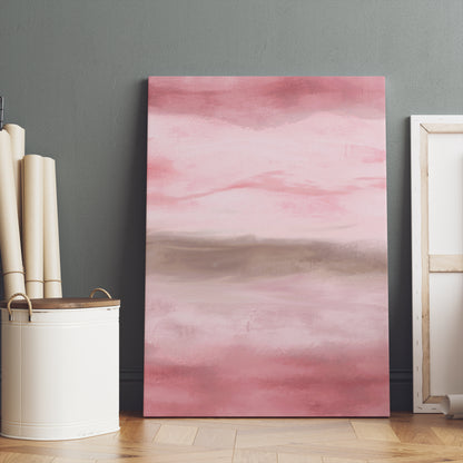Pink Sunrise Painted Abstract Canvas Print