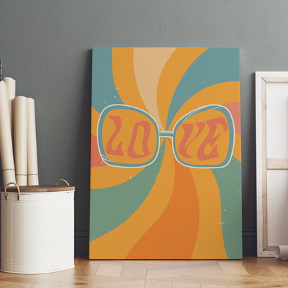 Groovy Love Colorful Hippie 70s 60s Canvas Print